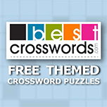 Themed crossword puzzles with a human touch. New daily puzzles each and every day! Smart, easy, and fun crossword puzzles to get your day started with a smile.
Solve themed puzzles based on different topics each day and enjoy a satisfying mental workout. You can even access previous puzzles for a fun ongoing experience. Get hints, track time, print, and much more.
Provided by our friends at Best Crosswords. Happy solving!