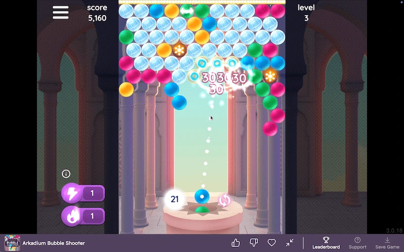 arkadium bubble shooter fun gameplay screenshot