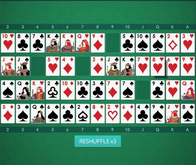 Addiction Solitaire layout.