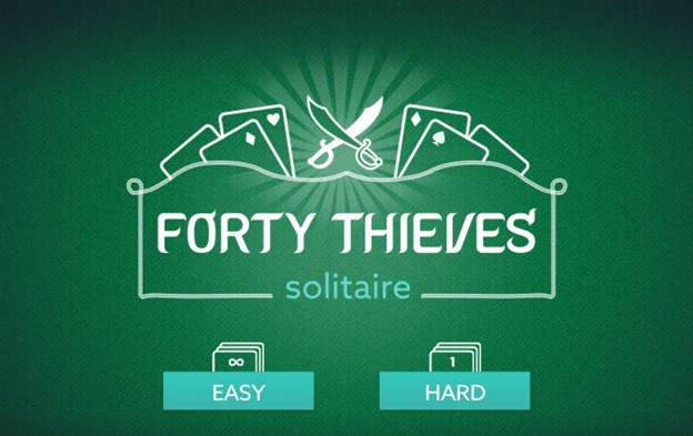 Forty Thieves difficulty levels: easy and hard.