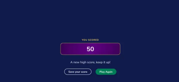 The game end screen after completing a game of Stan Newman’s Easy Crossword