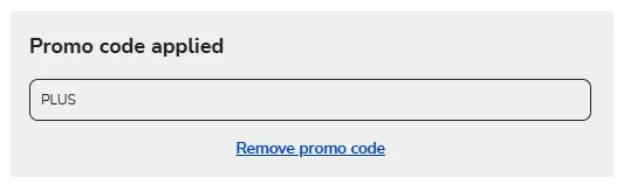 An example of a checkout screen where the promo code was applied