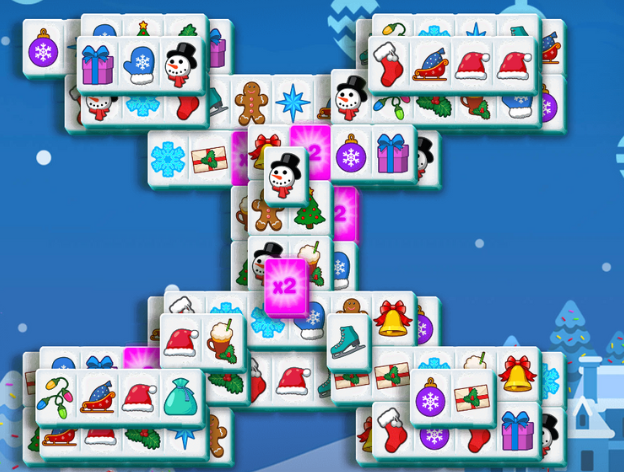  A typical layout in a game of Mahjong Candy Cane