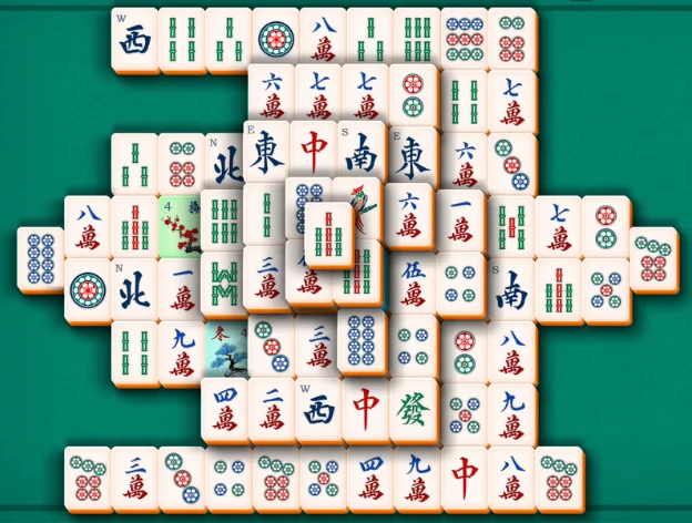 A typical mahjong solitaire online game layout