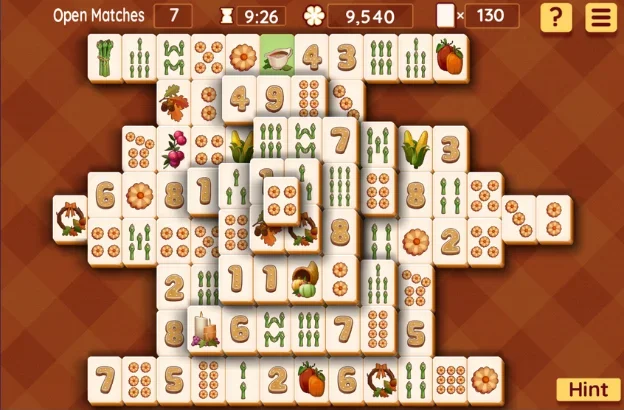 A sample layout from Thanksgiving Mahjong