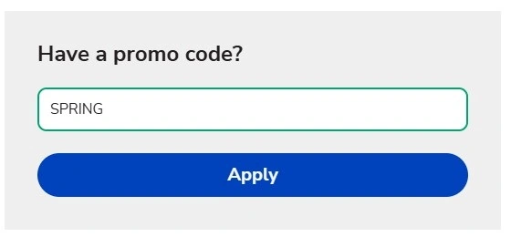 Enter Promo Code SPRING 