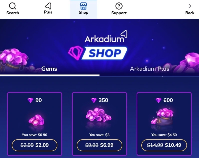 Select your gems