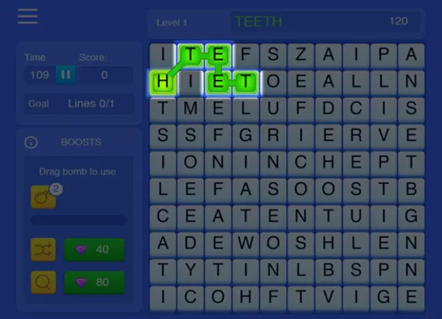 Classic Word Wipe gameplay