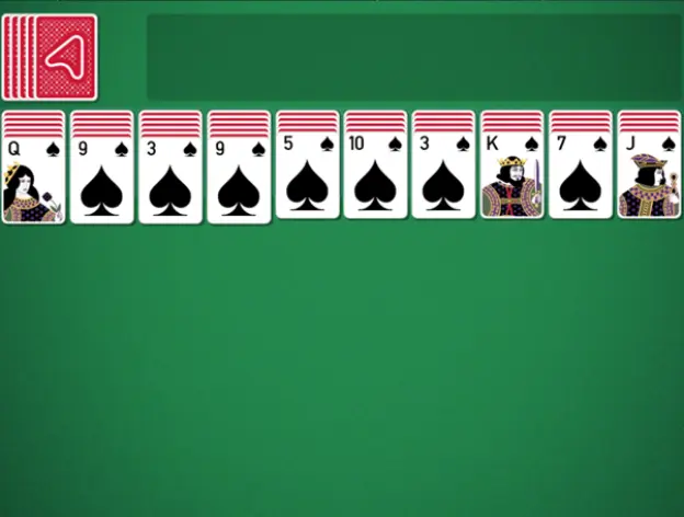 Spider Solitaire tableau