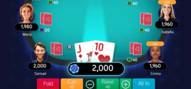 Live game of Poker on Arkadium