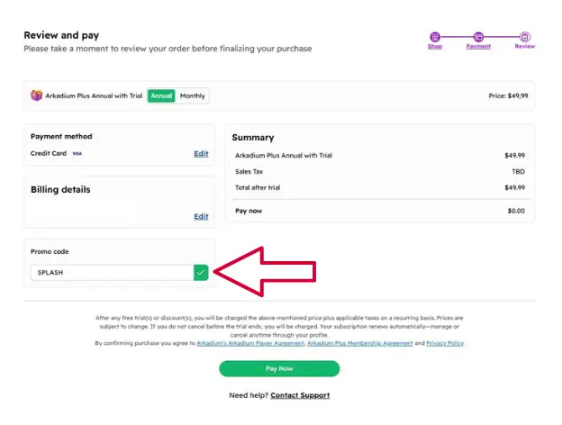 A screenshot of the checkout process with the Promo Code field highlighted