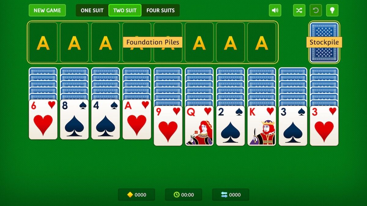 spider solitaire stockpile